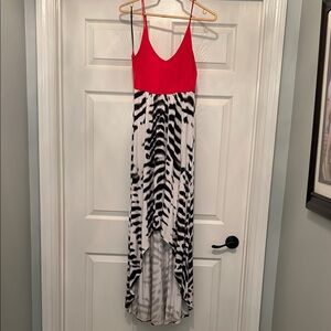 Felicity & Coco Red and Black High Low Dress